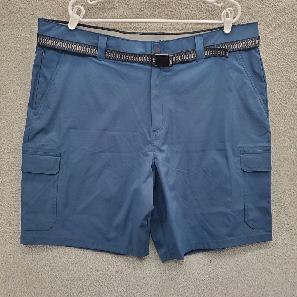 Orvis Cargo Shorts Belted Lightweight Mens Size 42 Chino Blue Outdoor Casual